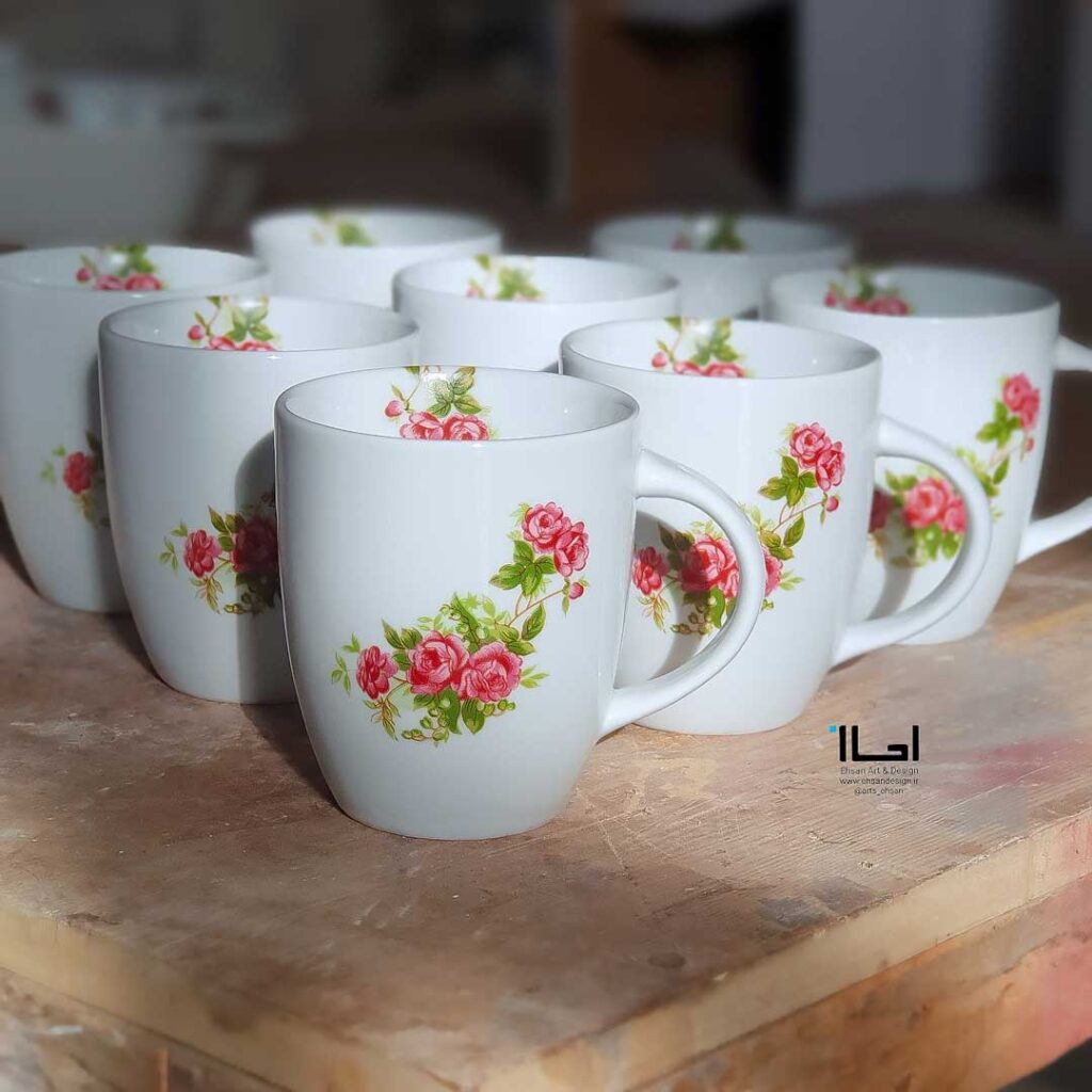 ماگ گل سرخی صادراتی